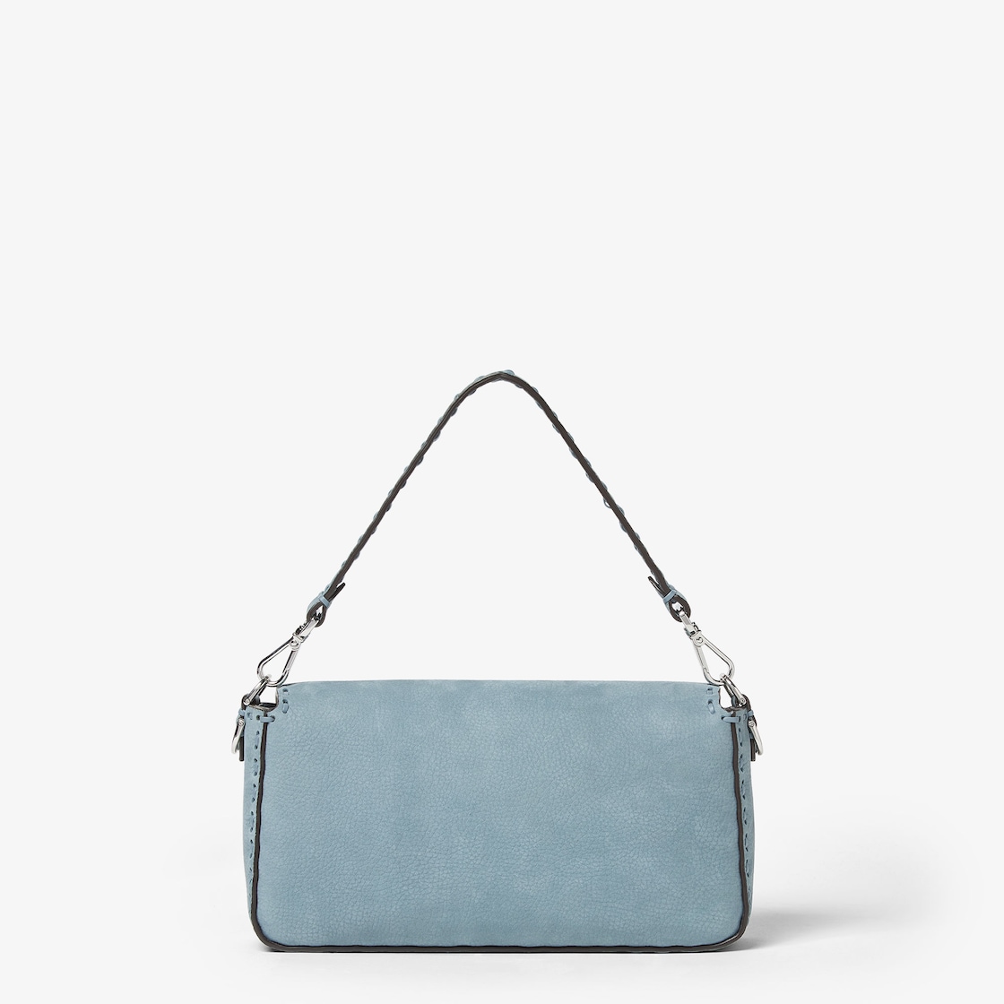 FENDI Baguette® Mercury blue nubuck leather Selleria bag with 612 hand-sewn topstitches - Image 5